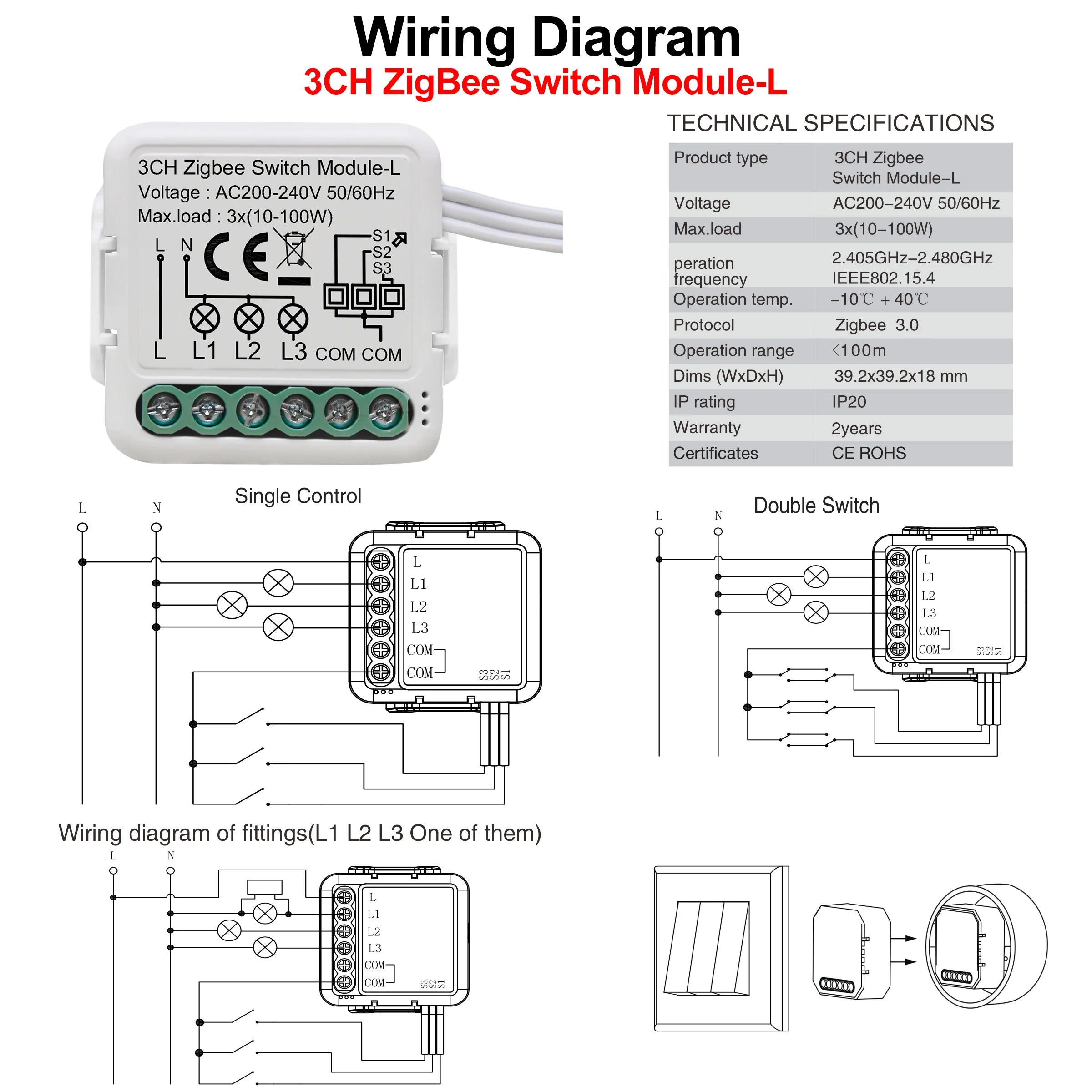 GIRIER Tuya ZigBee 3.0 Smart Switch