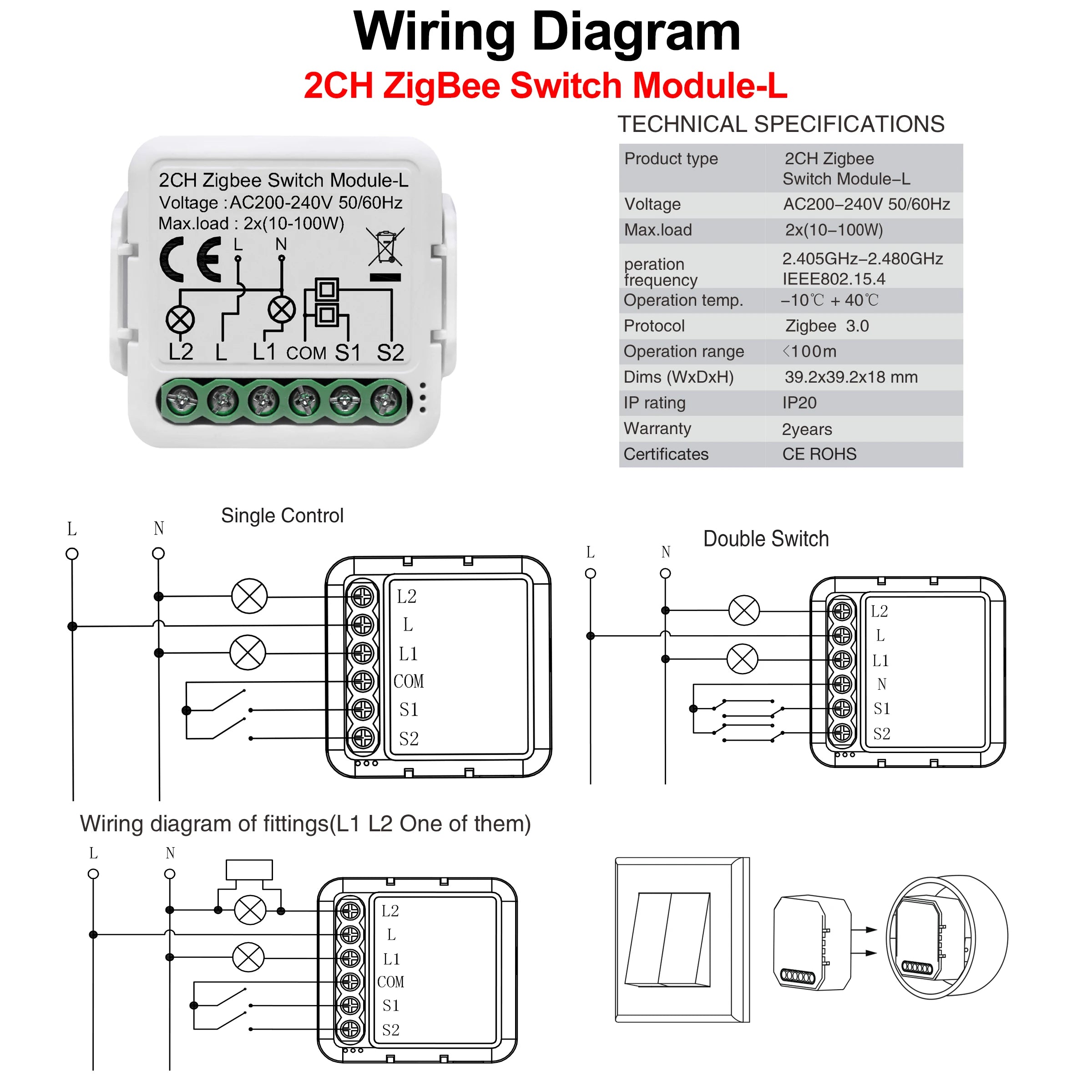 GIRIER Tuya ZigBee 3.0 Smart Switch