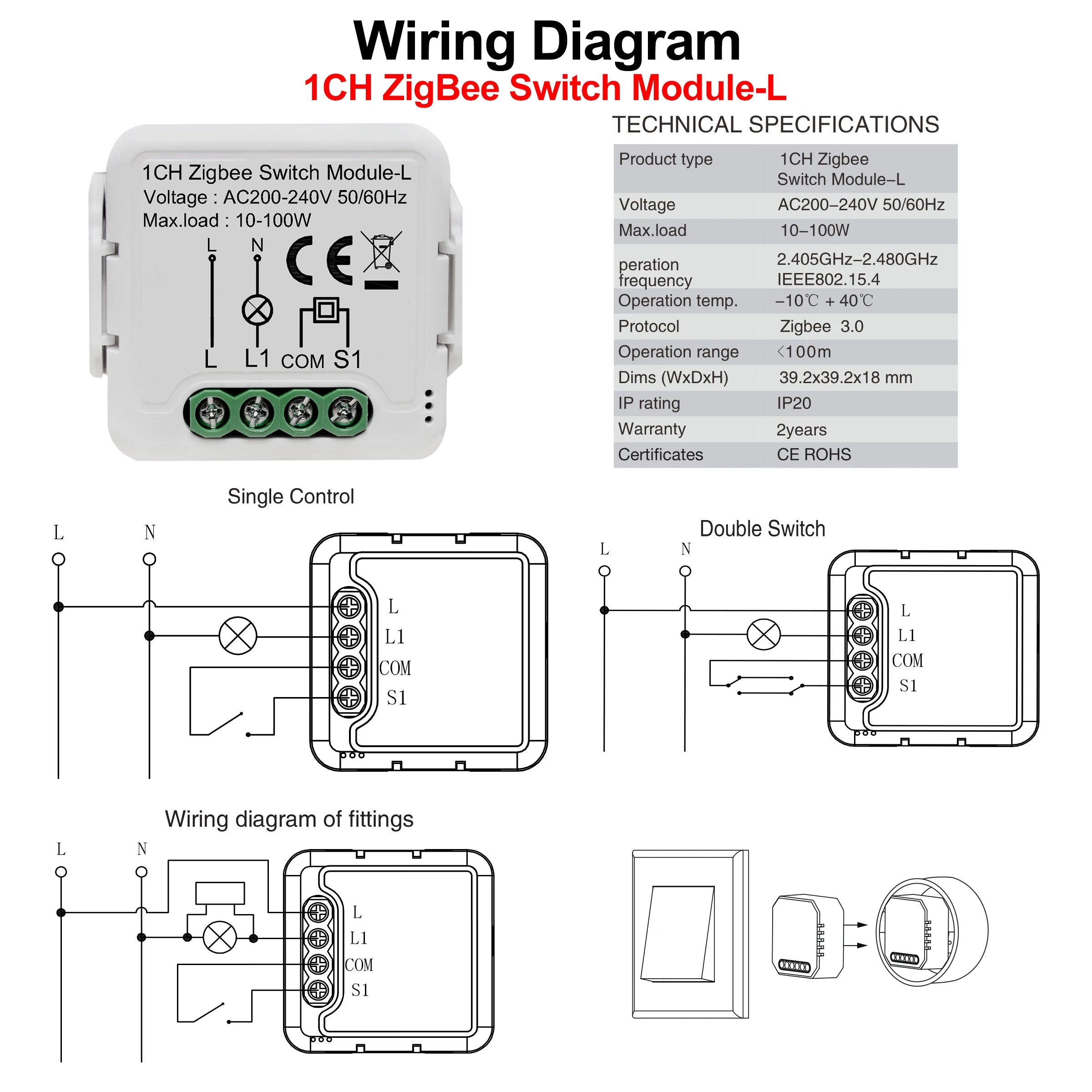 GIRIER Tuya ZigBee 3.0 Smart Switch