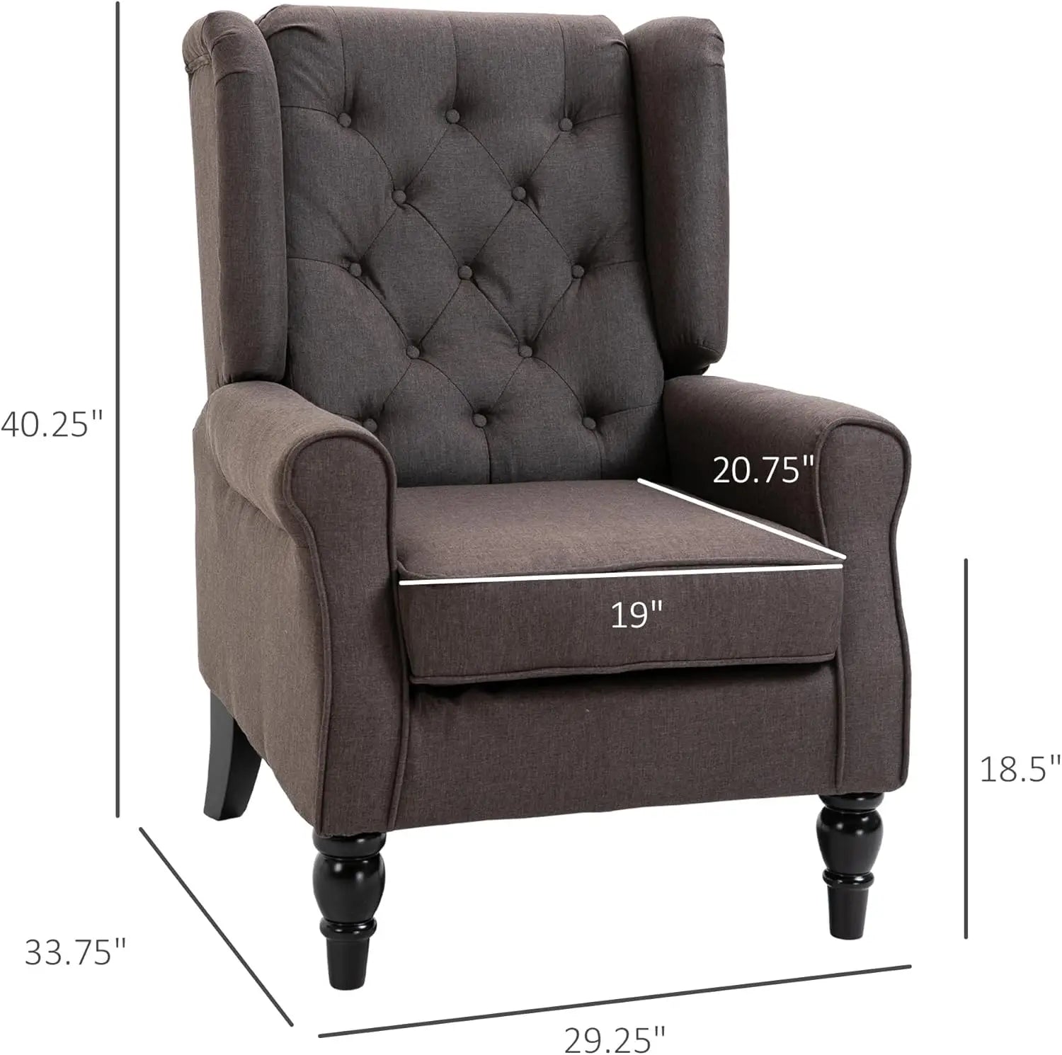 HOMCOM Button-Tufted Accent Chair with High Wingback