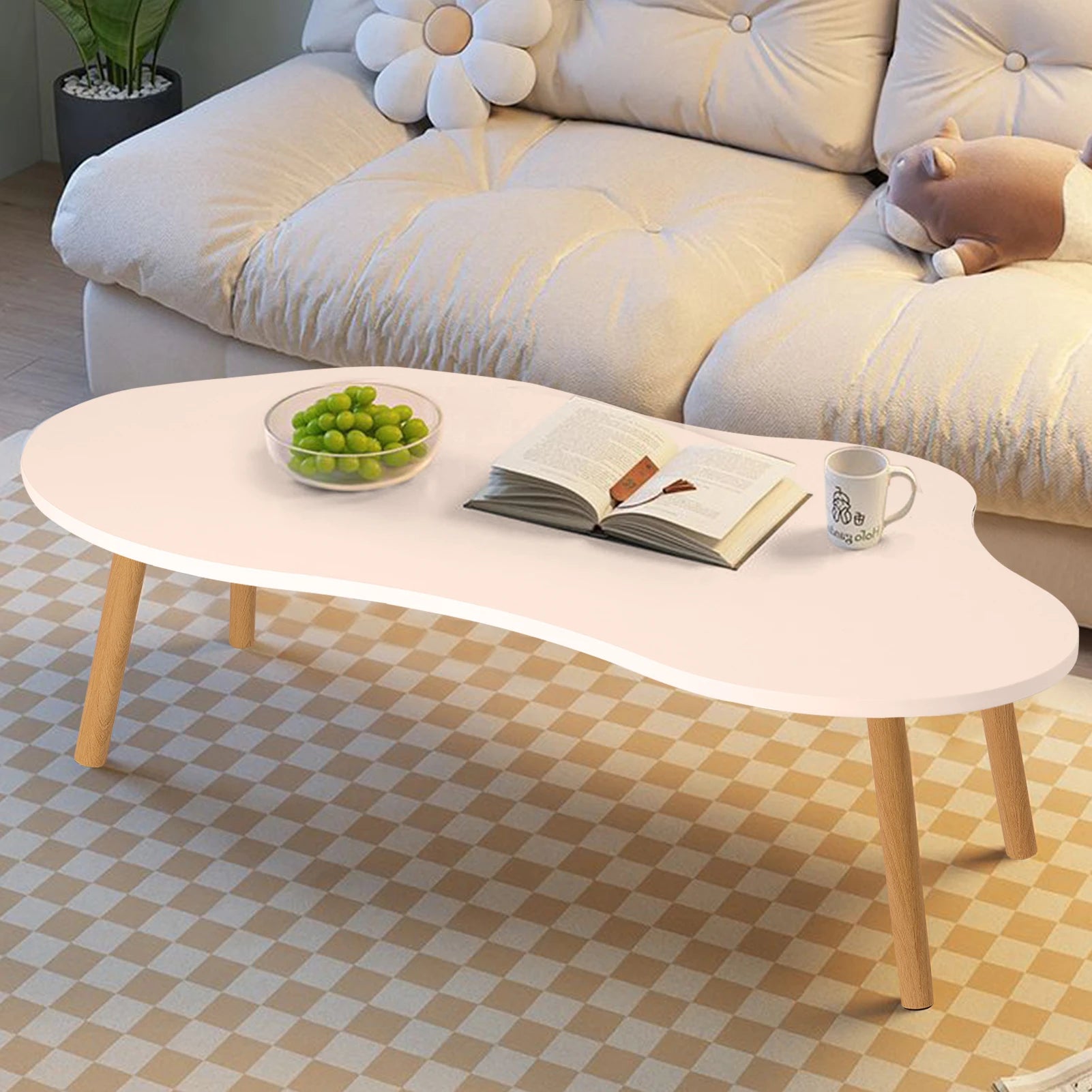 Wood Furniture Coffee Table  Round Modern Side Table