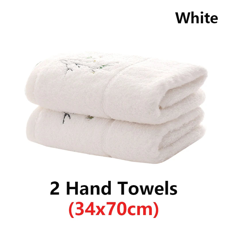 Embroidered Bamboo Fiber Towel Set