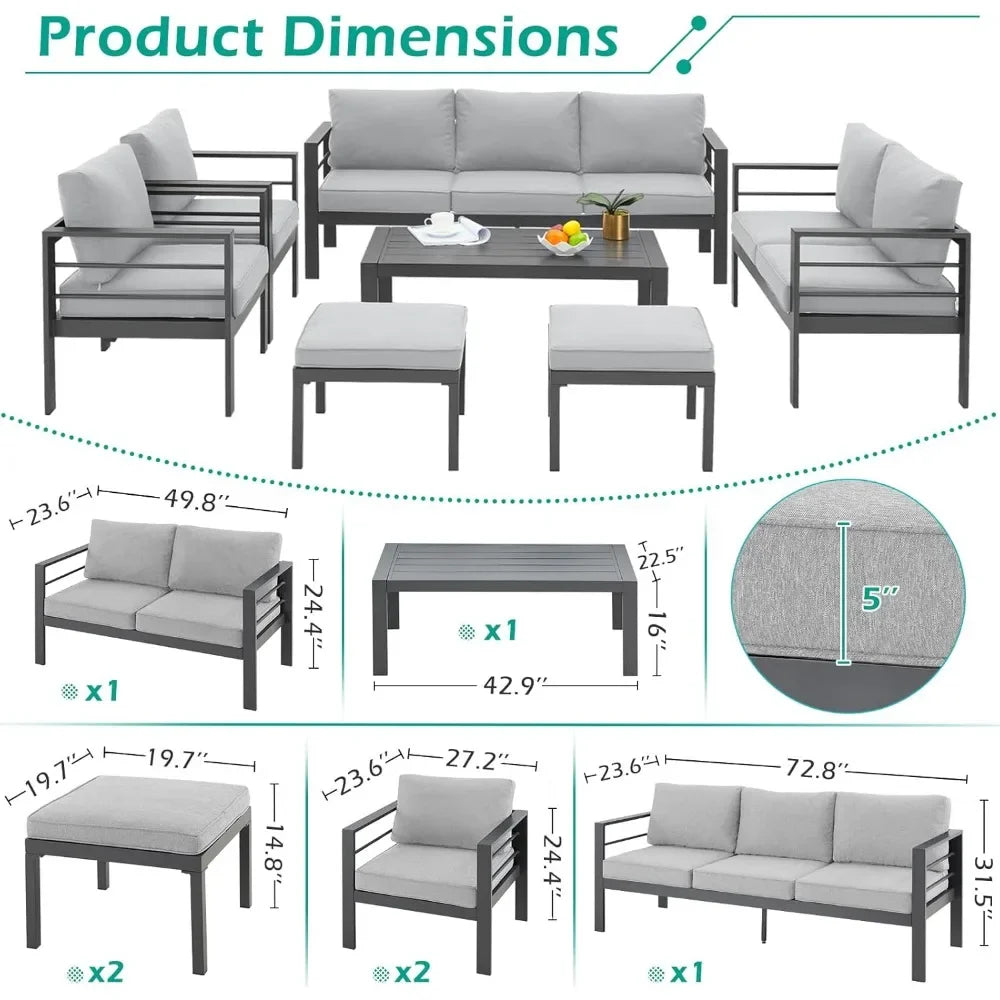 Modern Outdoor Patio Furniture with Coffee Table