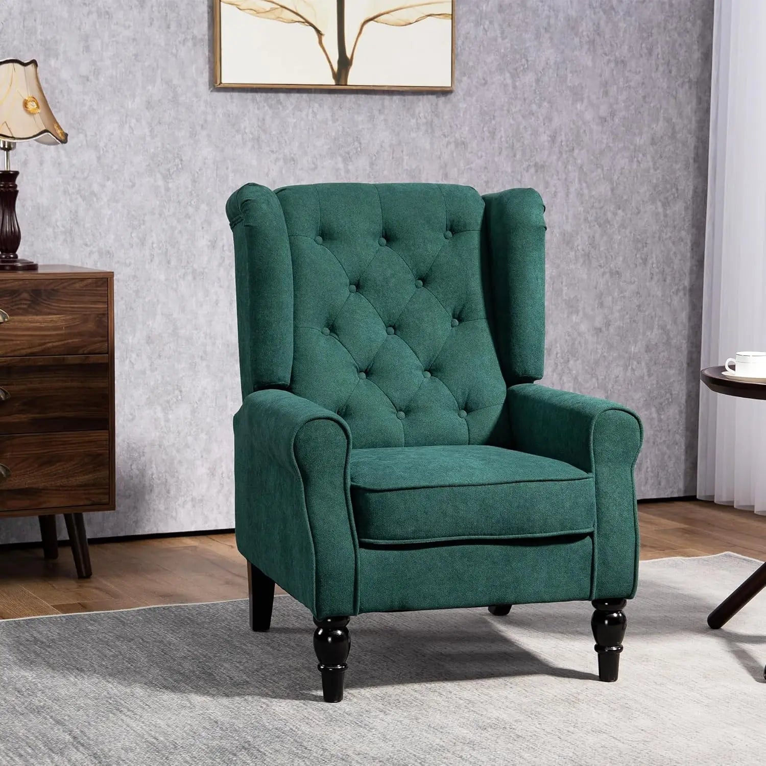 HOMCOM Button-Tufted Accent Chair with High Wingback