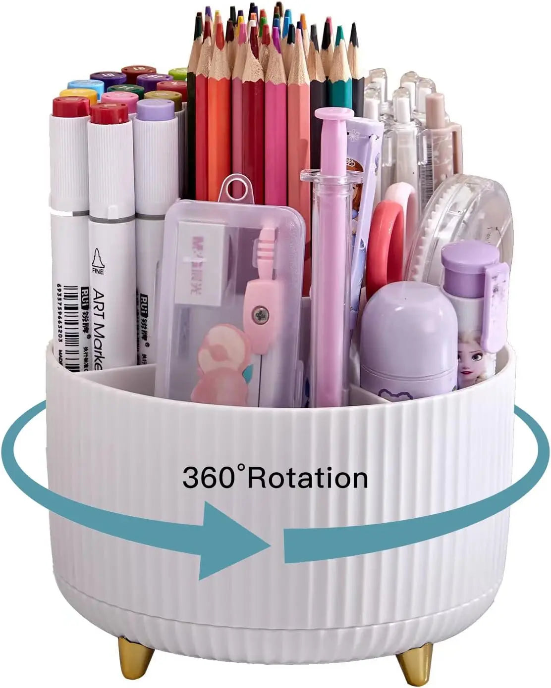 Rotating Pen Holder Desk Stationary Organizer