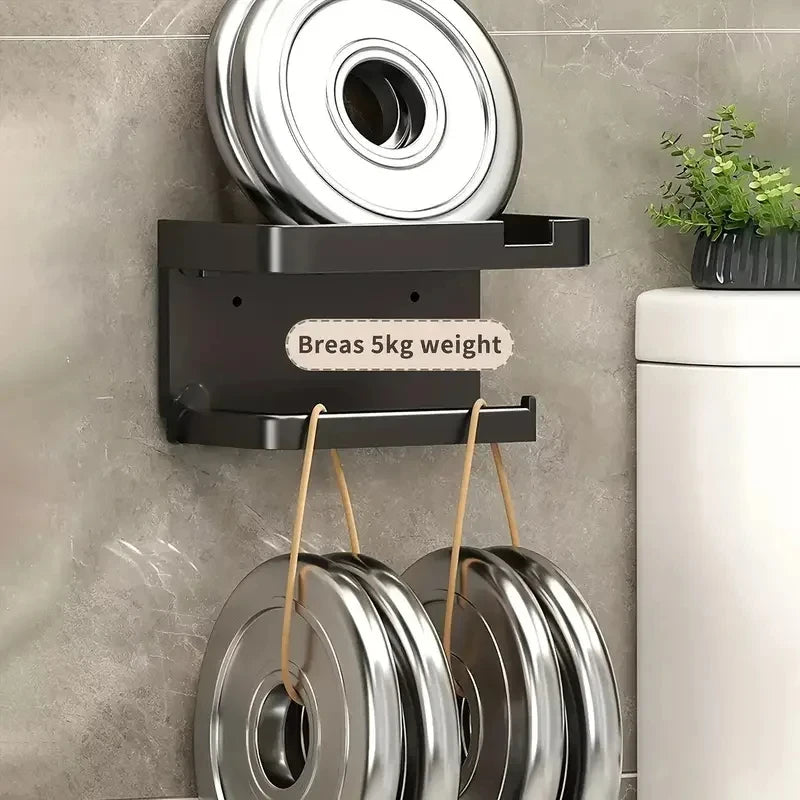 Wall-Mounted, No-Punch, Roll Organizer