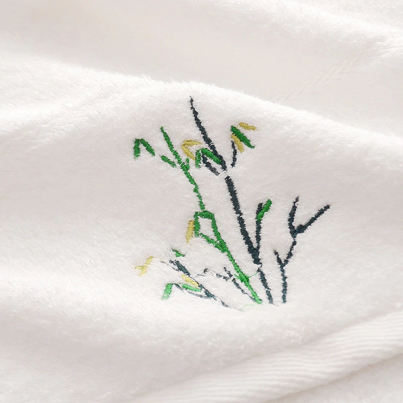 Embroidered Bamboo Fiber Towel Set