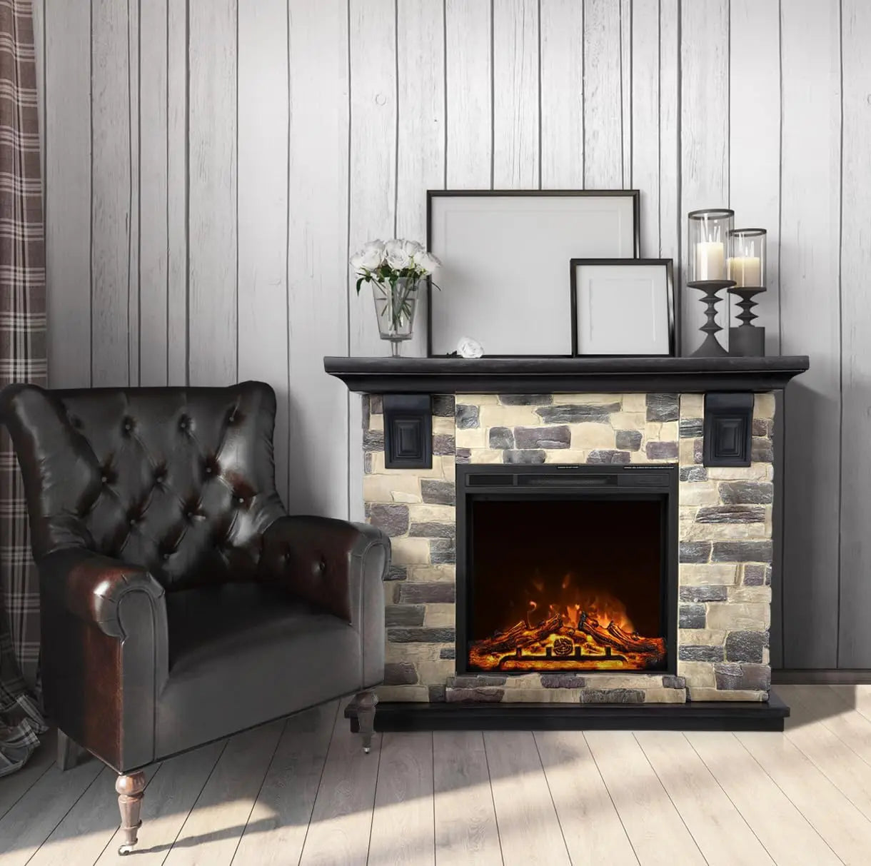 Electric Fireplace Mantel Package