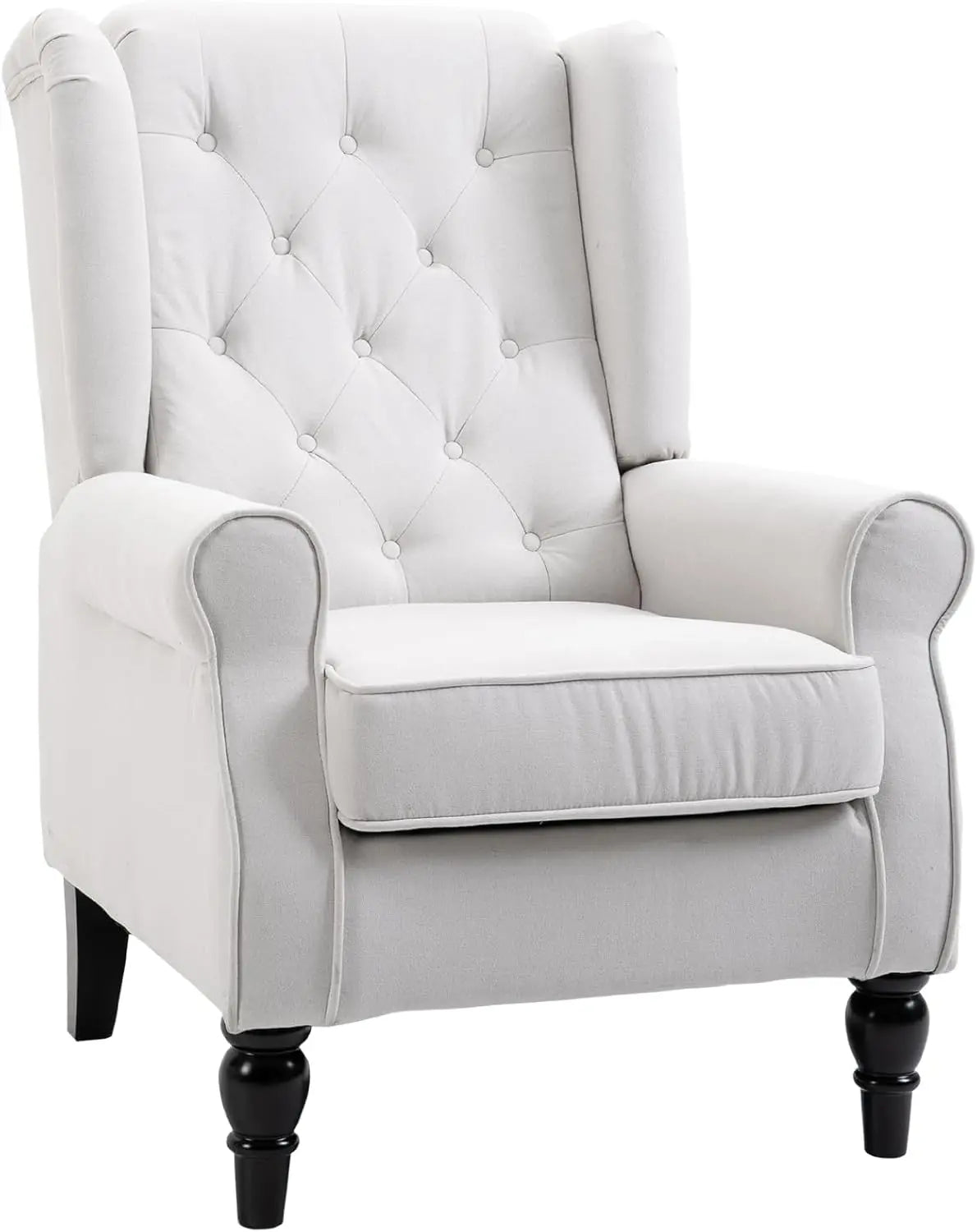 HOMCOM Button-Tufted Accent Chair with High Wingback