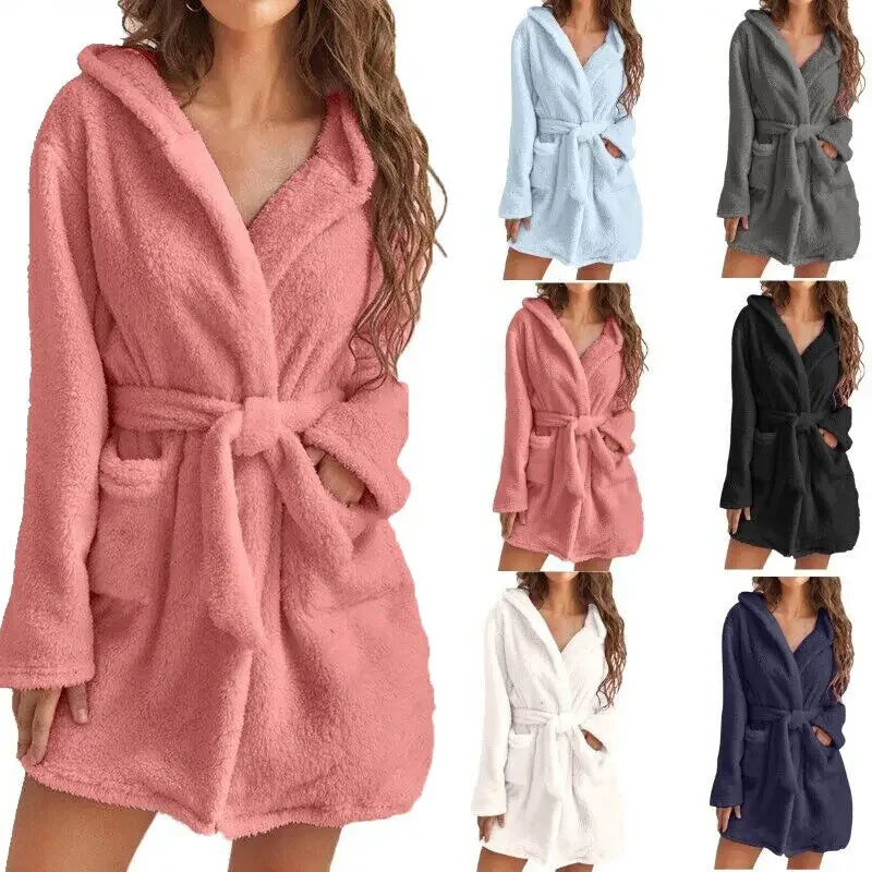 Women Winter Fluffy Plush Pyjamas