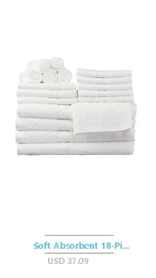 8-Piece Plush Cotton Towel Set - Solid Green