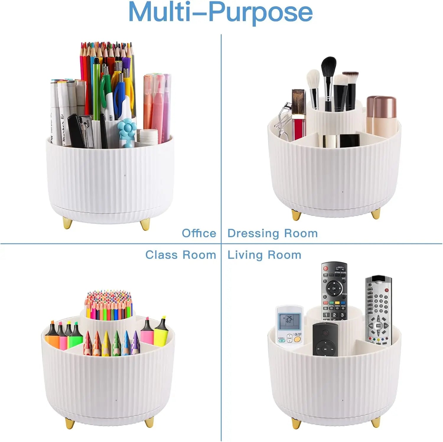 Rotating Pen Holder Desk Stationary Organizer