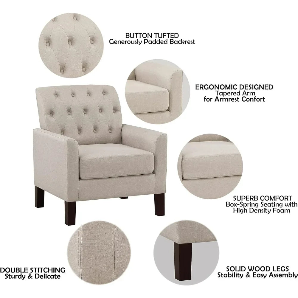 Rylee 30” Accent Armchair – Fabric Upholstered