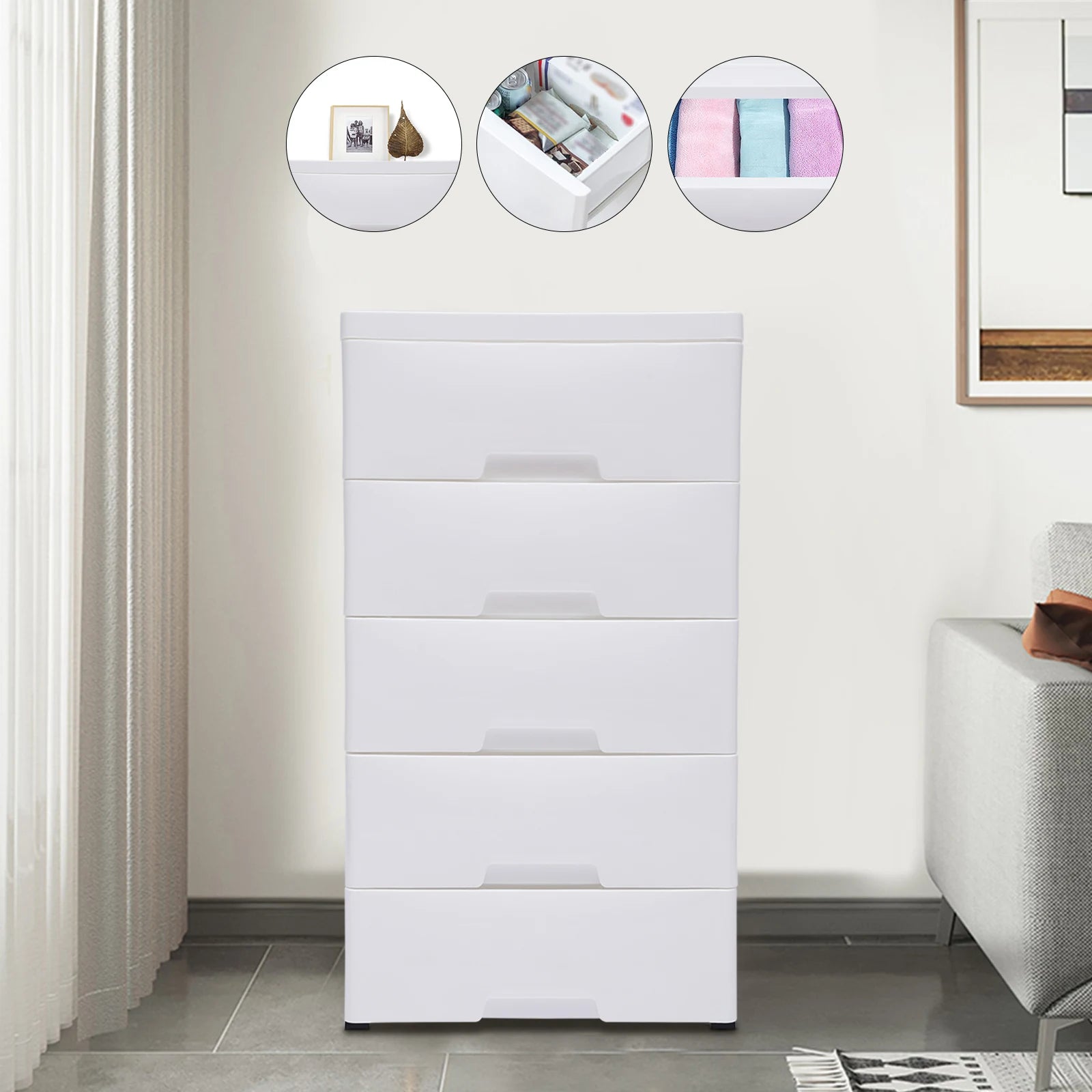 Modern Minimalism 5 Drawers Storage Cabinet