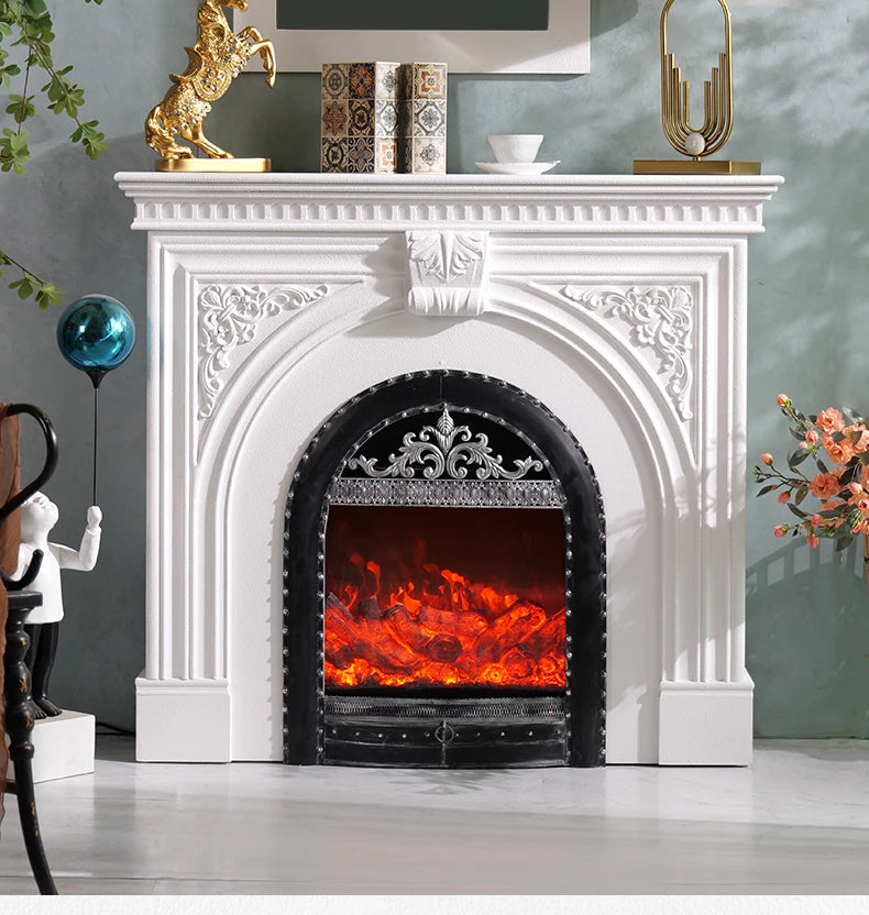 MJY French white fireplace decorative Cabinet