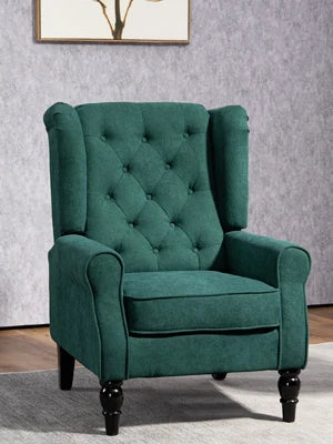 HOMCOM Button-Tufted Accent Chair with High Wingback