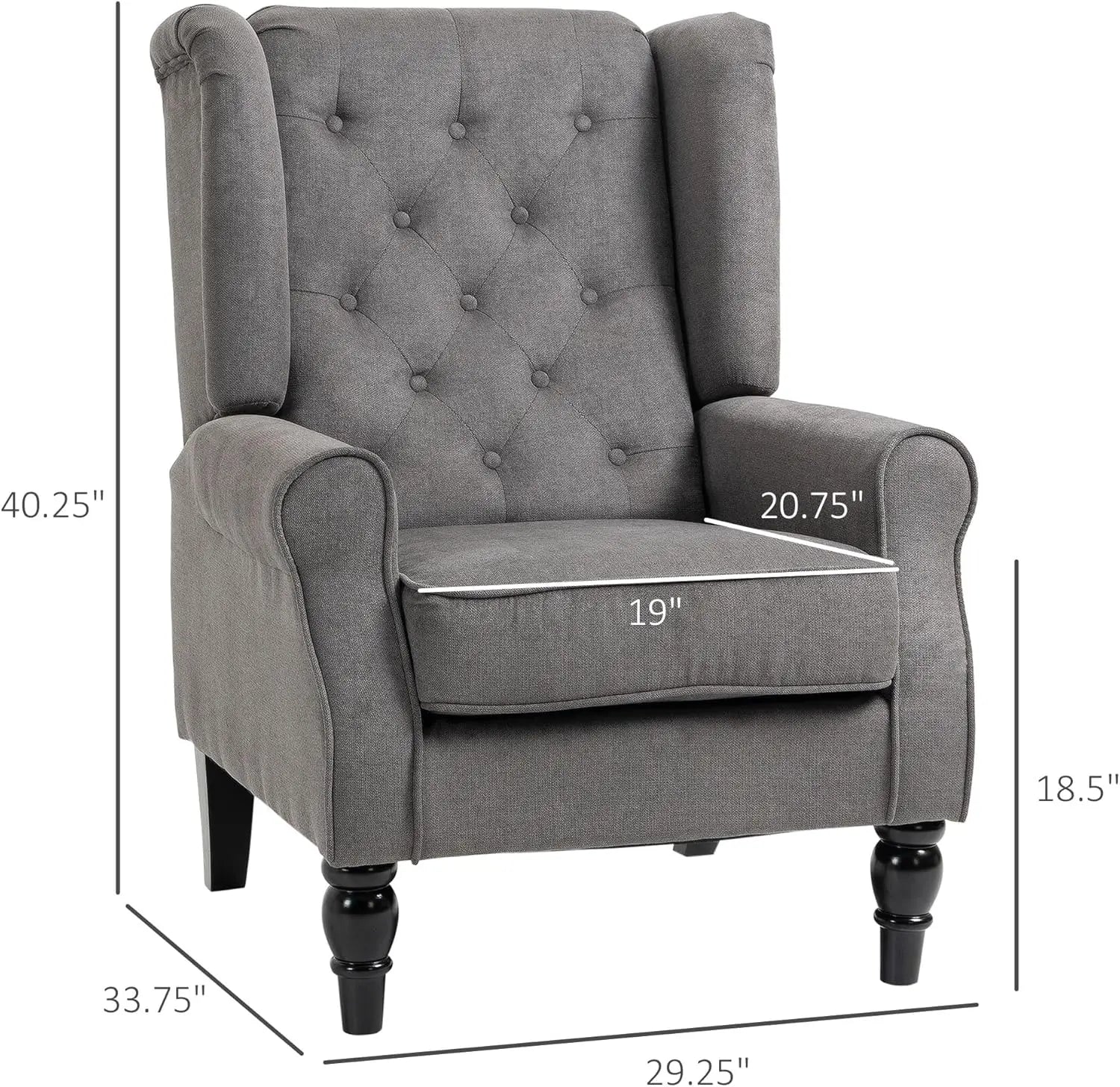 HOMCOM Button-Tufted Accent Chair with High Wingback