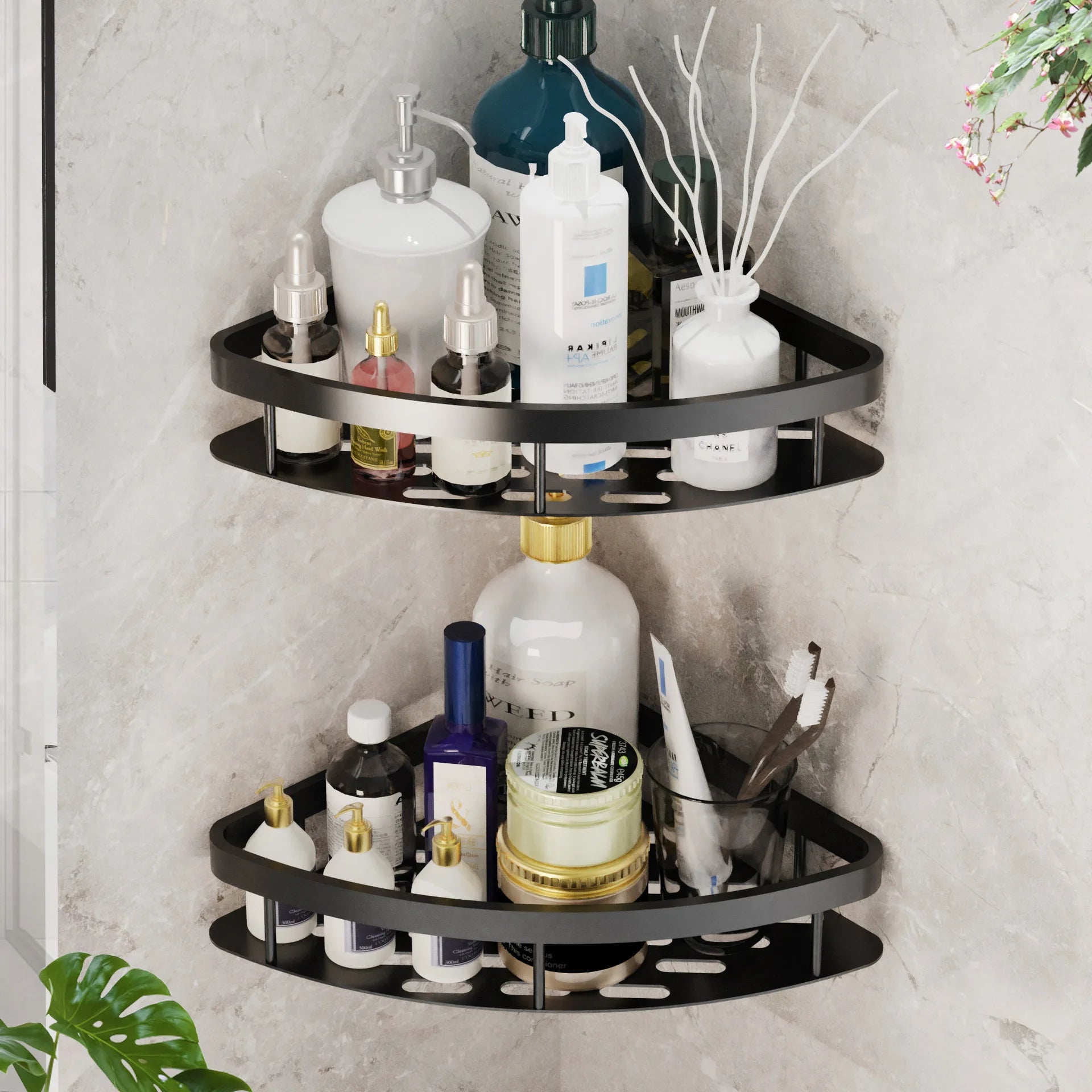 Aluminum Alloy Shampoo Storage Rack Bathroom Shelf