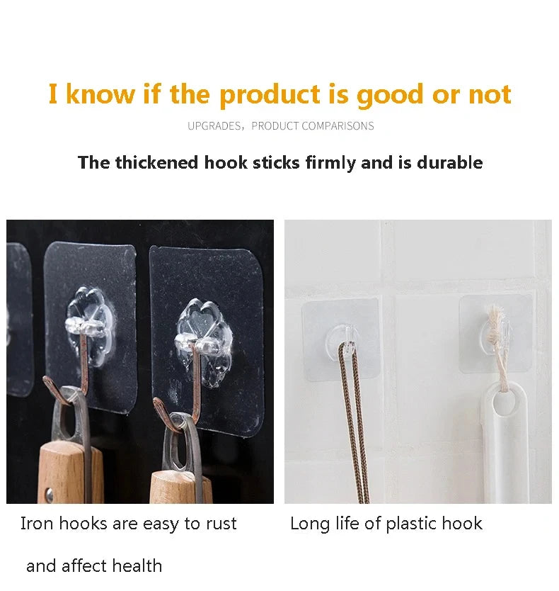 Self-Adhesive Transparent Hooks