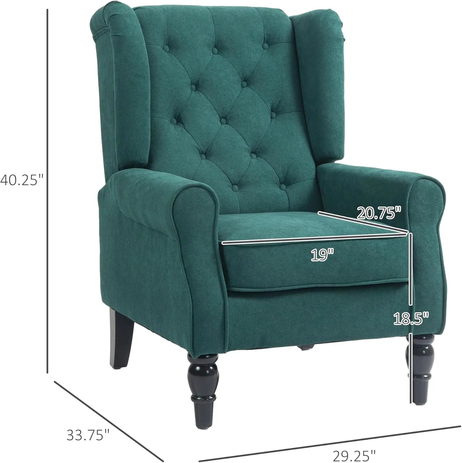 HOMCOM Button-Tufted Accent Chair with High Wingback