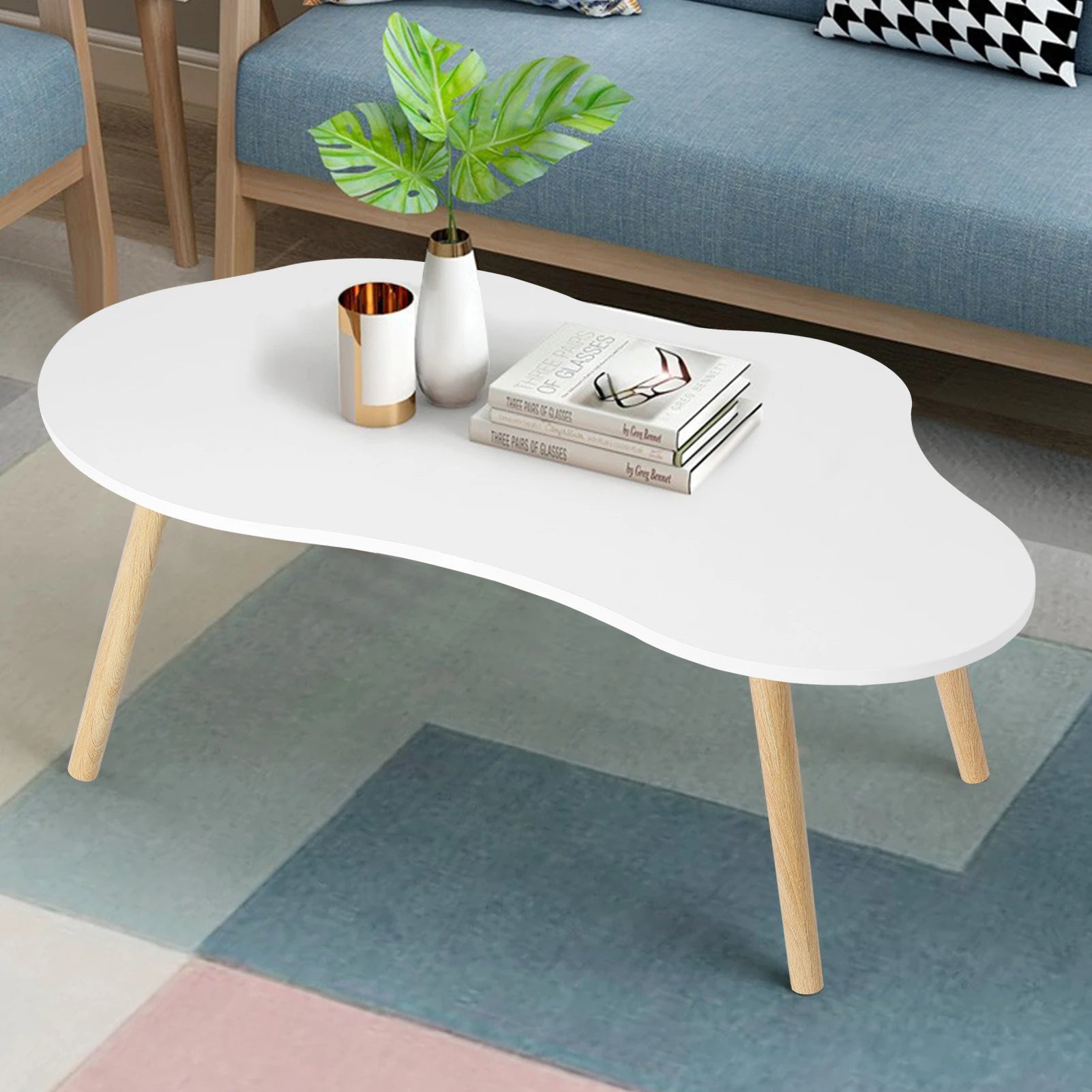 Wood Furniture Coffee Table  Round Modern Side Table