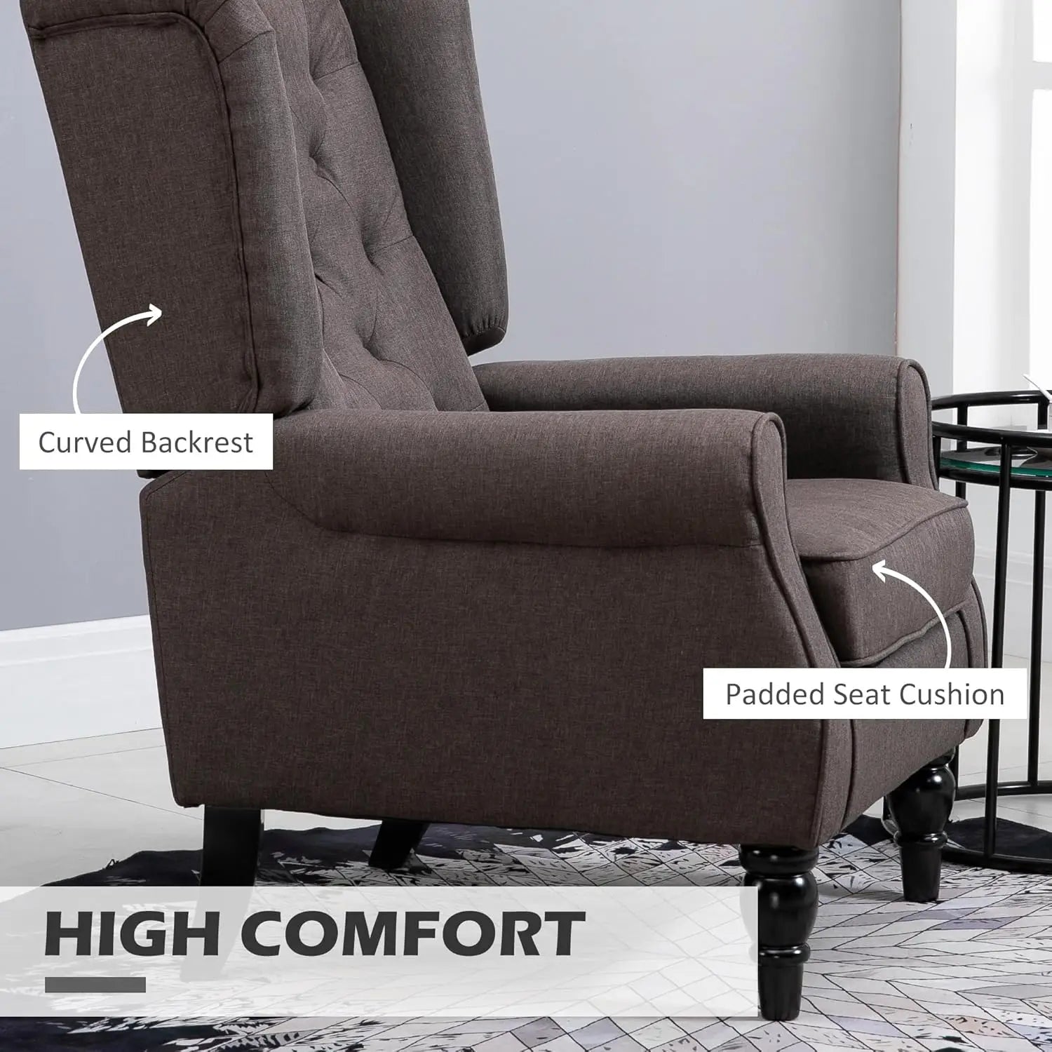 HOMCOM Button-Tufted Accent Chair with High Wingback