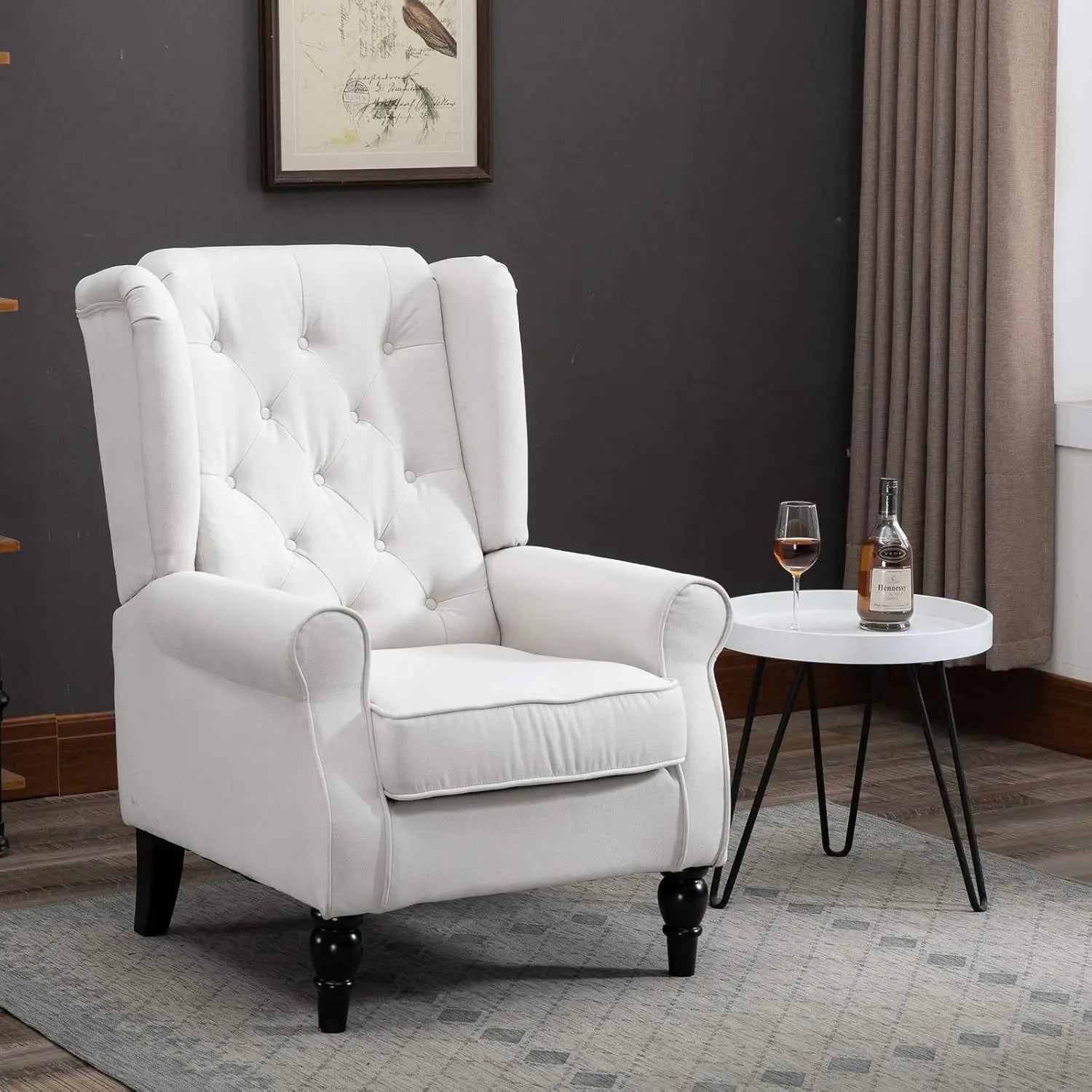 HOMCOM Button-Tufted Accent Chair with High Wingback