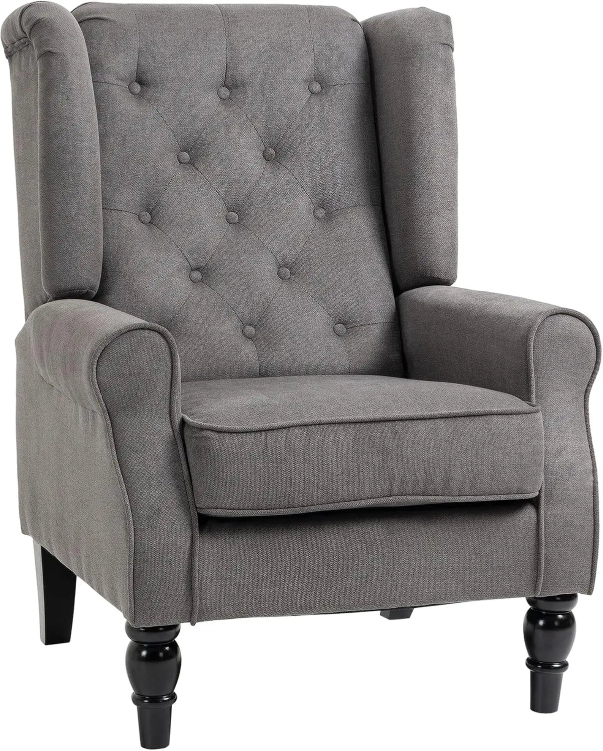 HOMCOM Button-Tufted Accent Chair with High Wingback