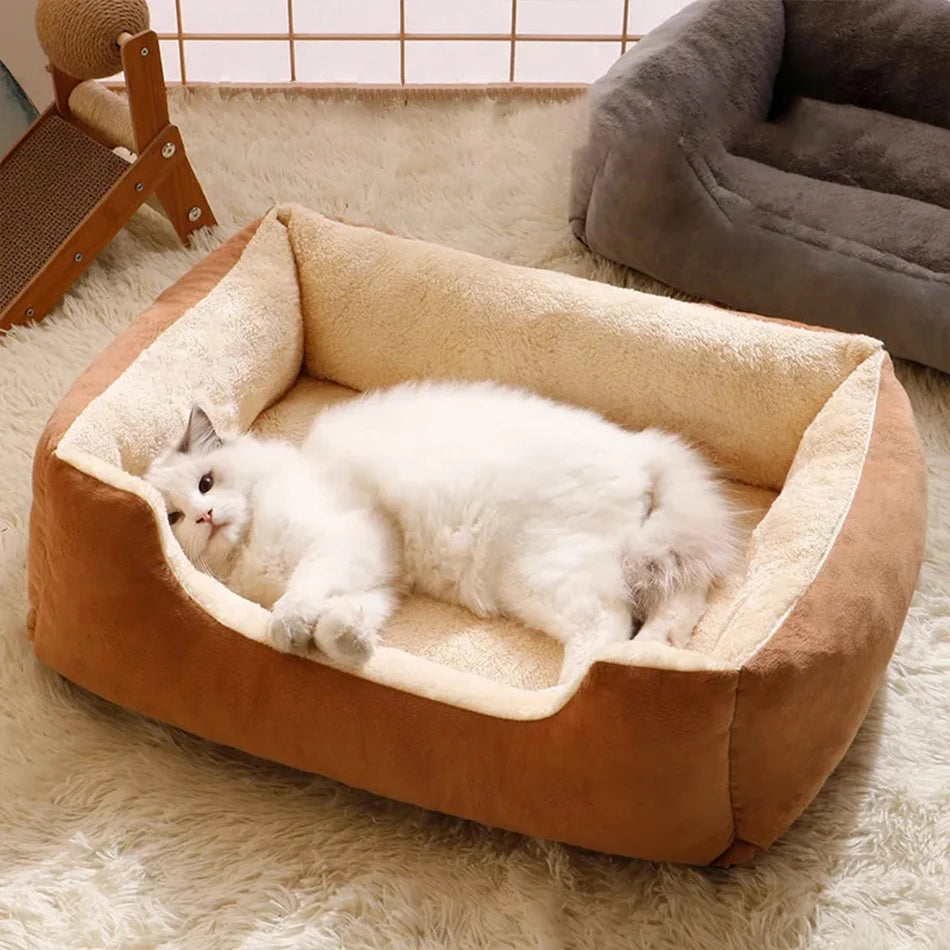 Cozy Cat & Dog Basket Bed