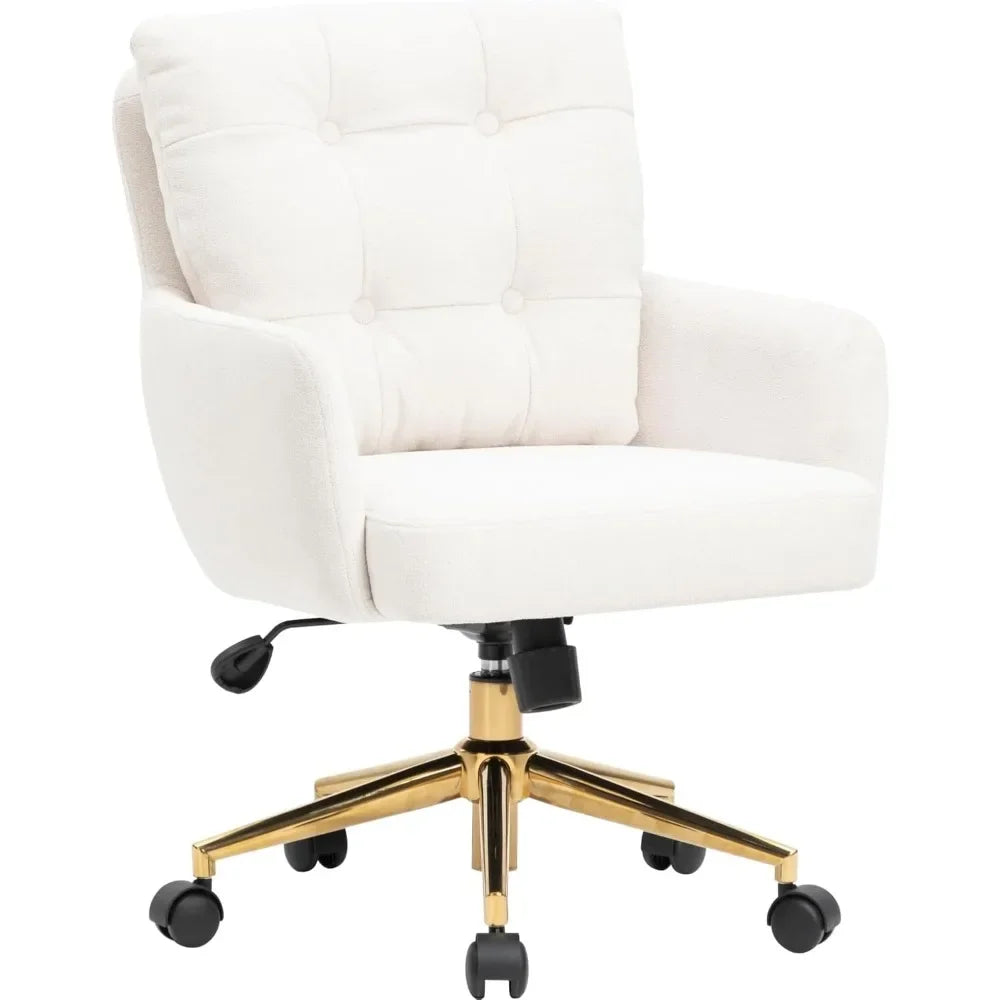 Velvet comfortable office desk and chair with lumbar support