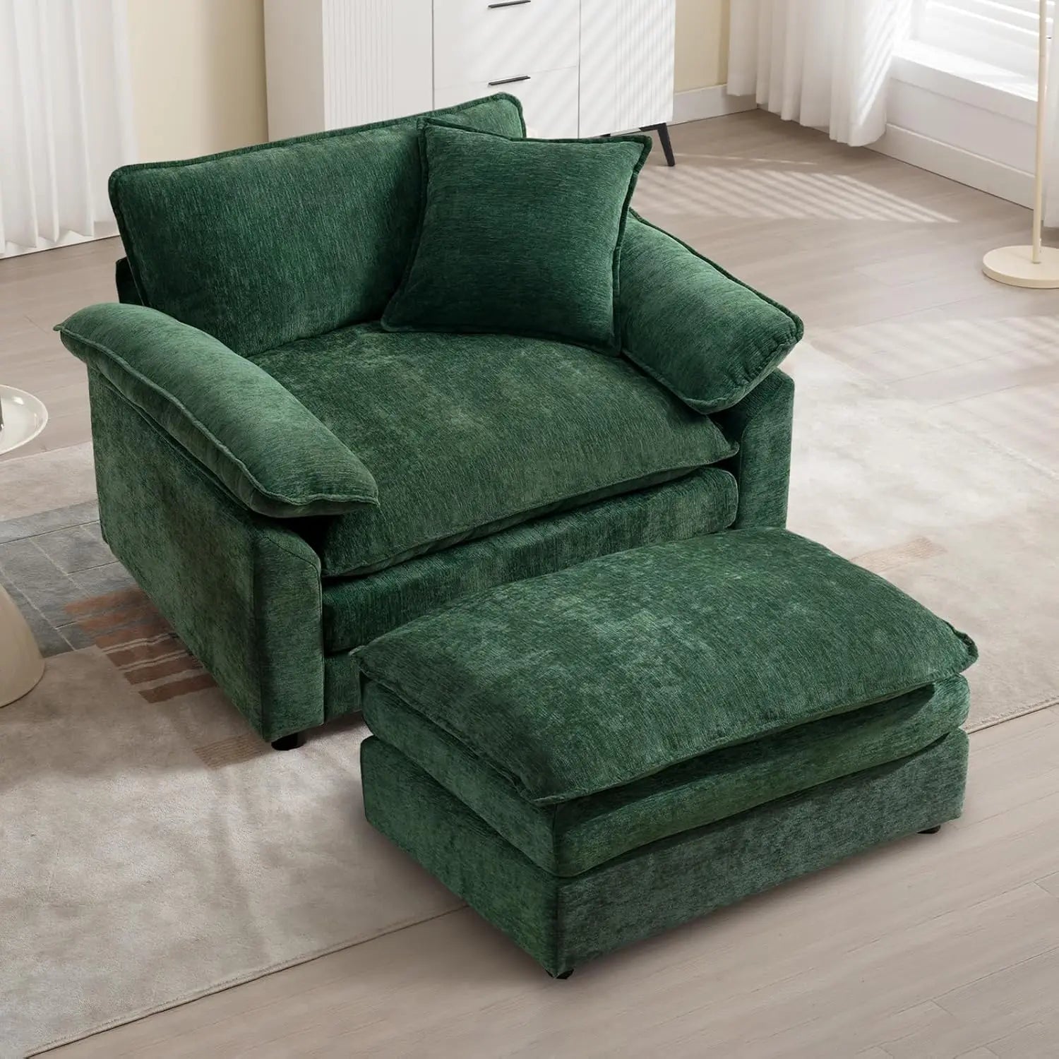 Comfy Chenille Accent Chair Large Upholstered Armchair