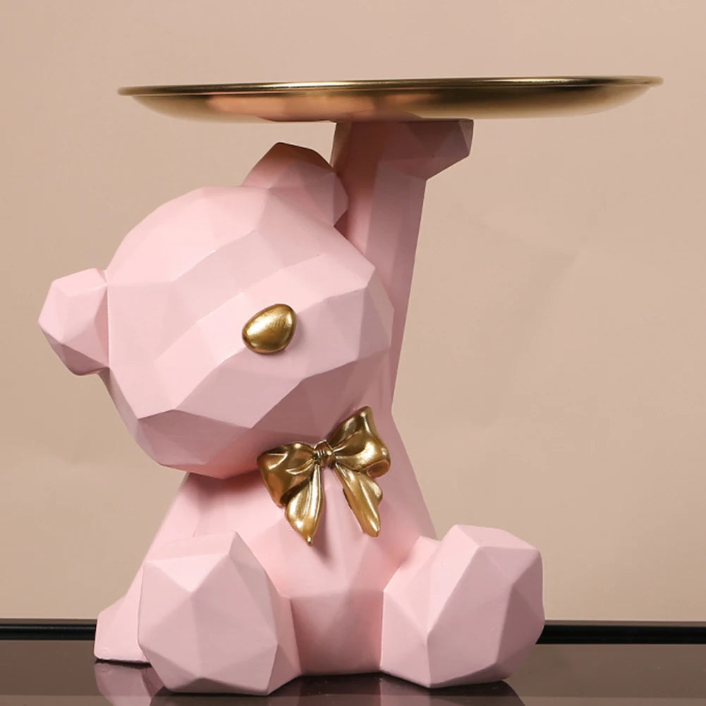 Geometric Bear Key Holder Figurine