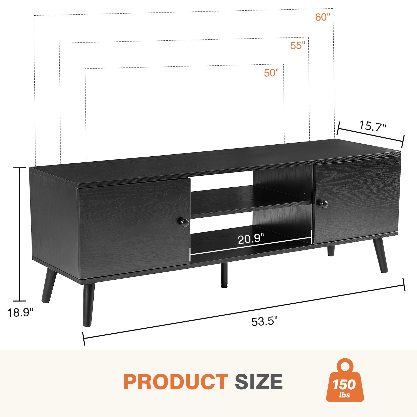 JHK Wooden Fireplace Tv Stand