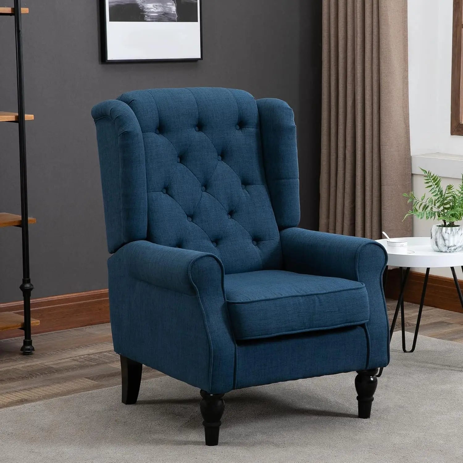 HOMCOM Button-Tufted Accent Chair with High Wingback