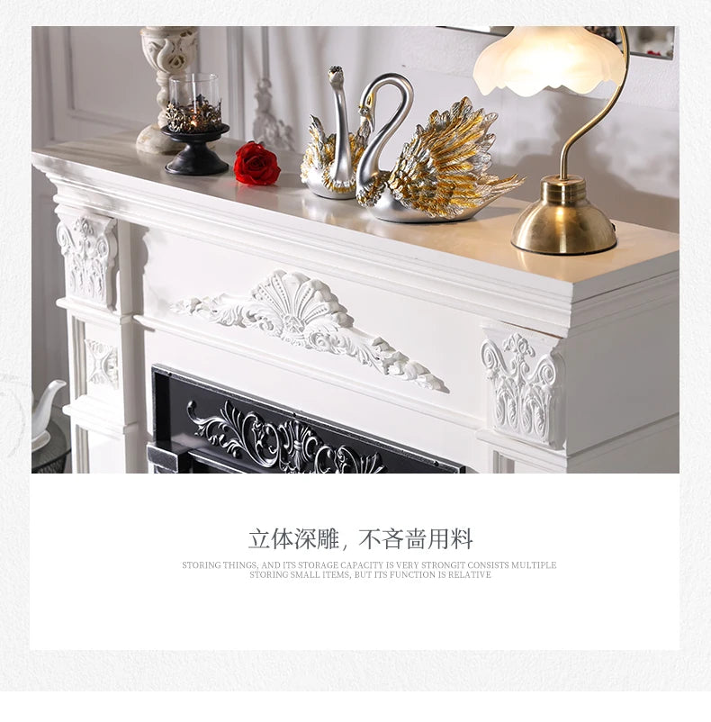 MJY French white fireplace decorative Cabinet