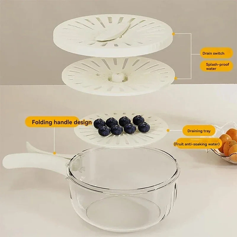 Vegetable Drainer Basin Wash Gadget