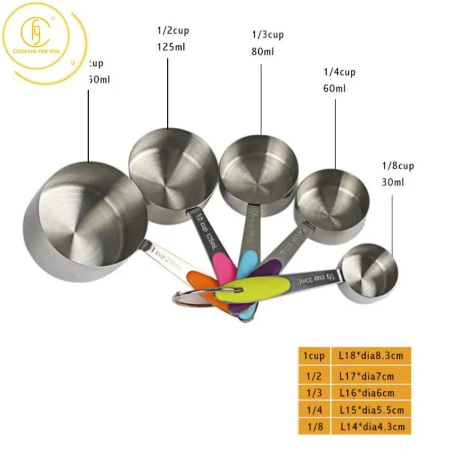 Food Grade Stainless Steel Measuring Spoon and Cup Set with Scale