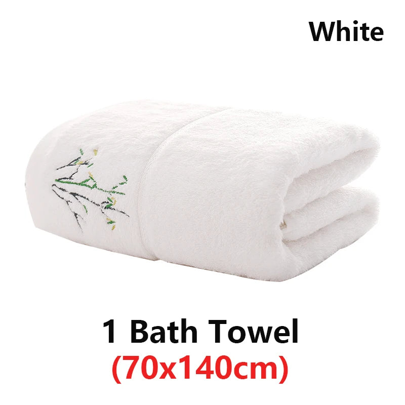 Embroidered Bamboo Fiber Towel Set