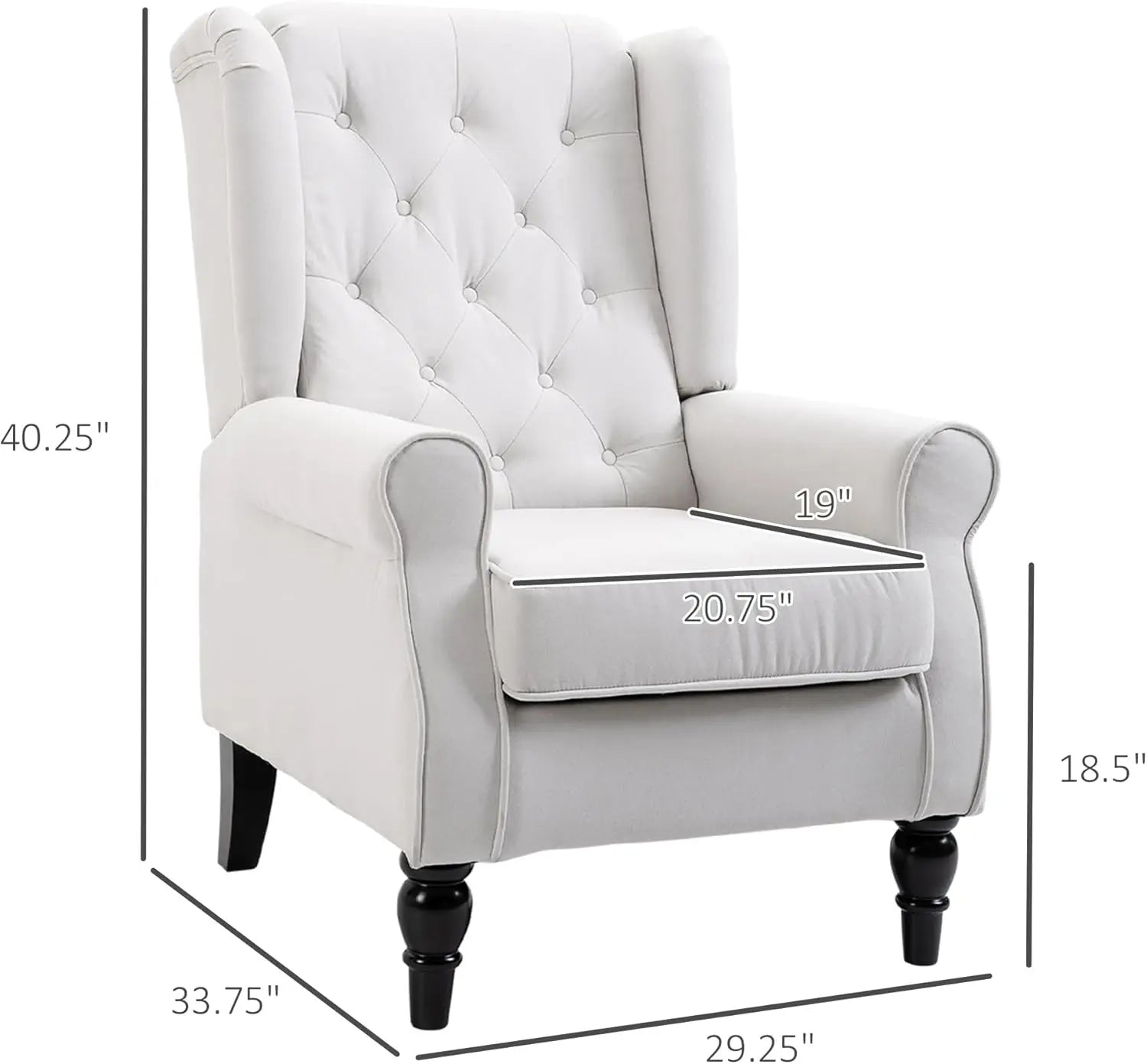 HOMCOM Button-Tufted Accent Chair with High Wingback