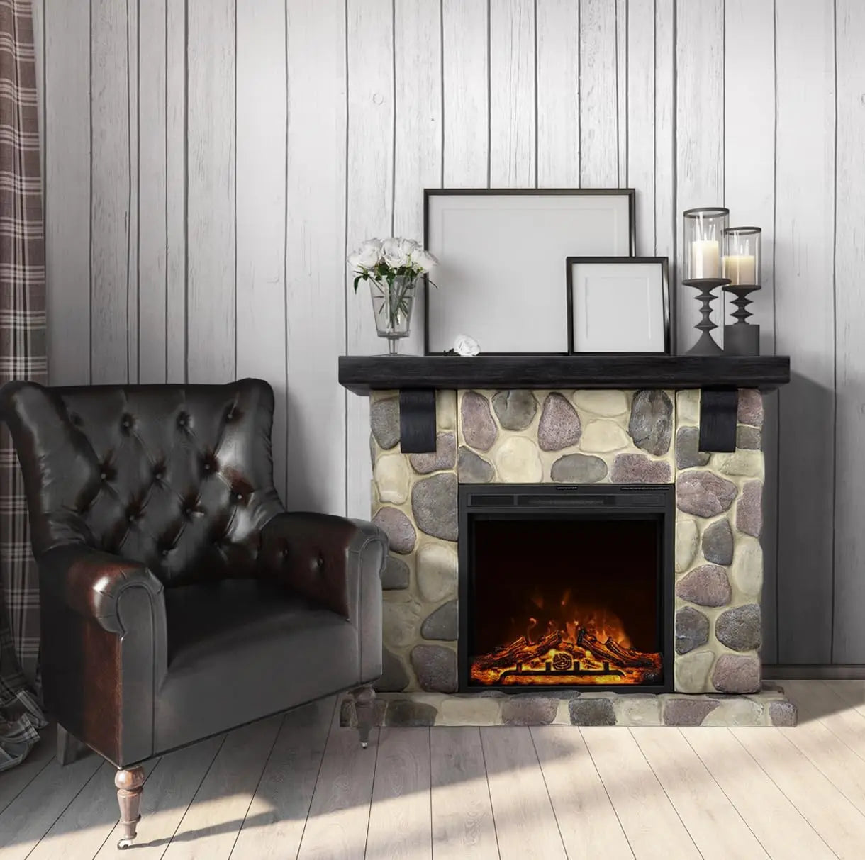 Electric Fireplace Mantel Package