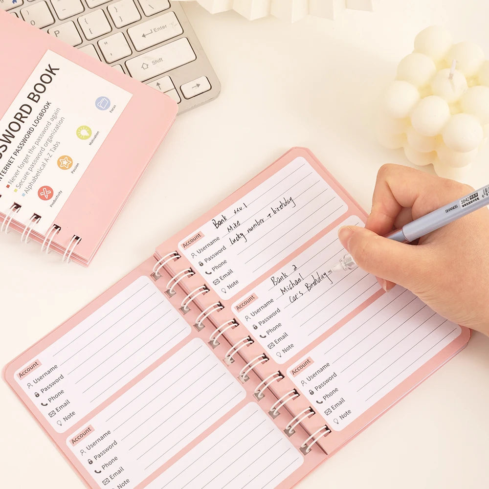 Simple PVC Hardcover Coil Password Book